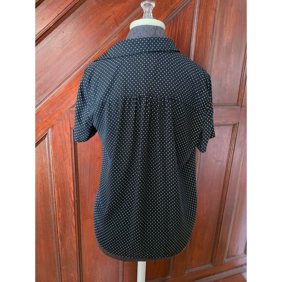 J. Crew Black & White Polka Dot Short Sleeve Blouse Size S - Picture 2 of 6